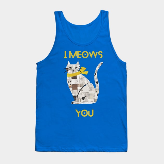 Cat With Scraf Tank Top by Four Corner’S